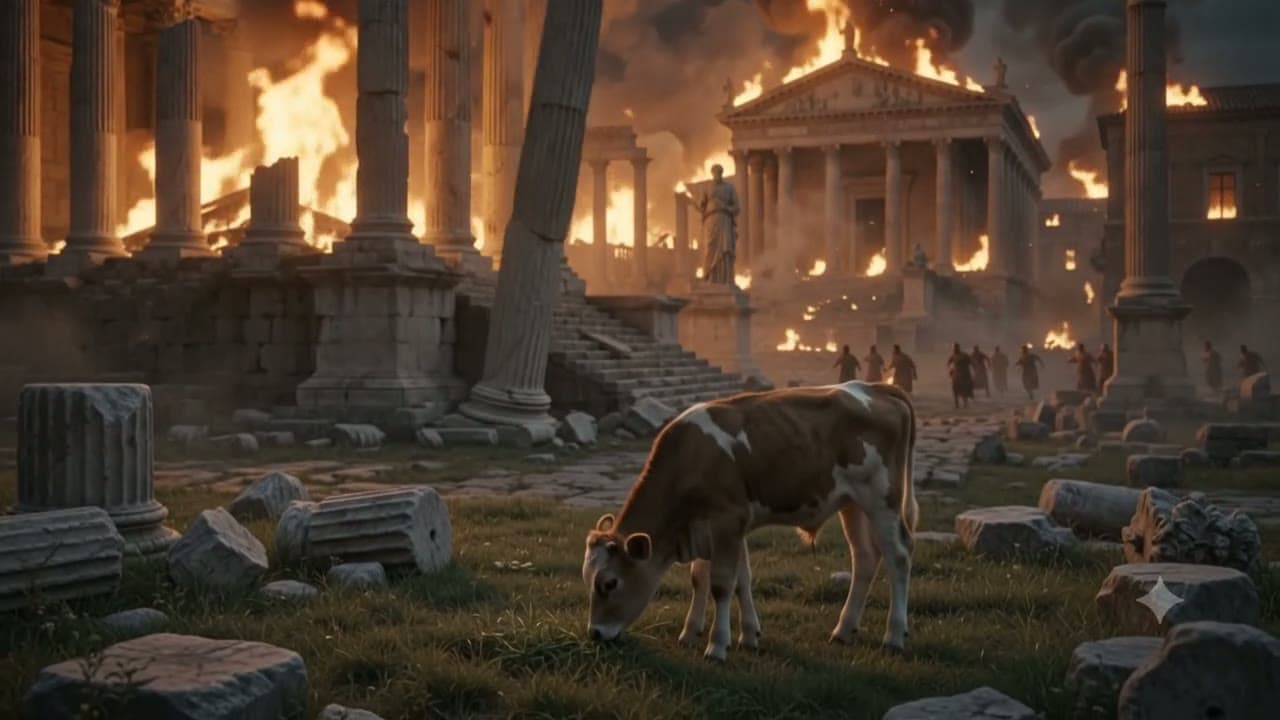 the calf grazed while Rome burned (what Nero was really watching)