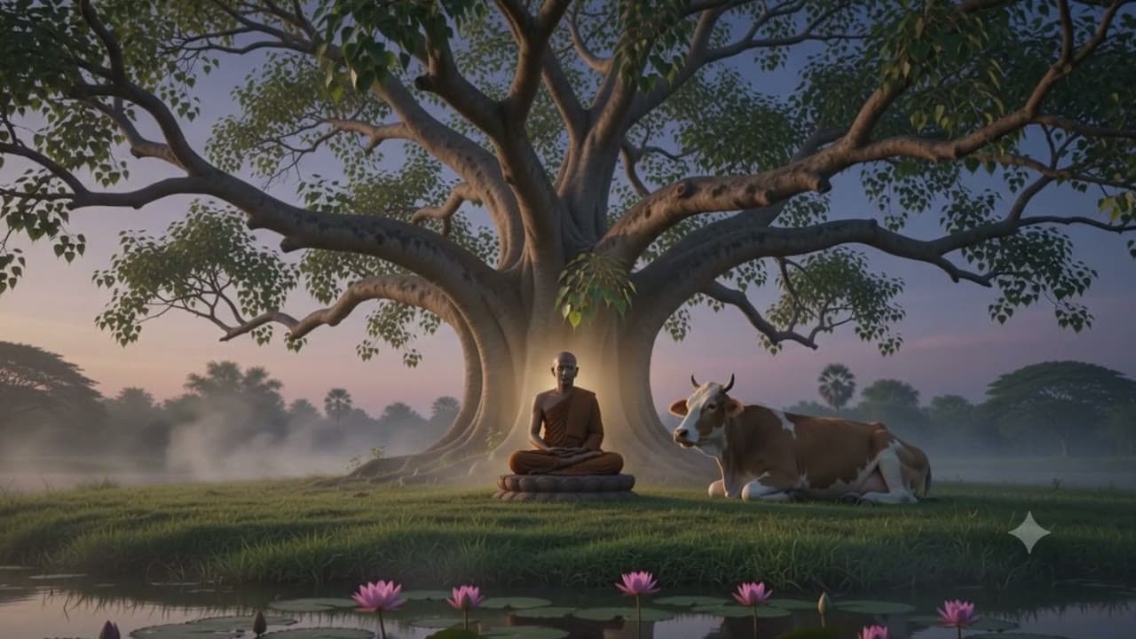 there was a cow under the Bodhi tree that night (nobody writes about her)