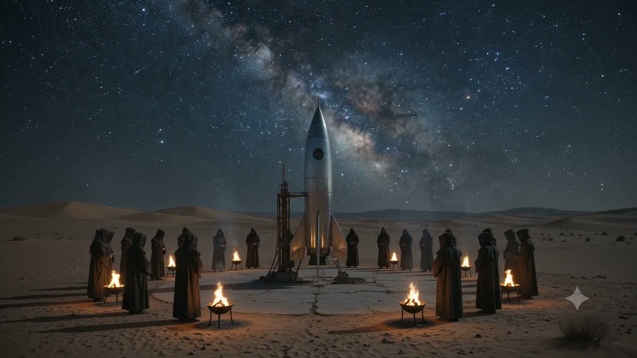 launch night (the ritual is a rocket — the last three didn't clear the tower)