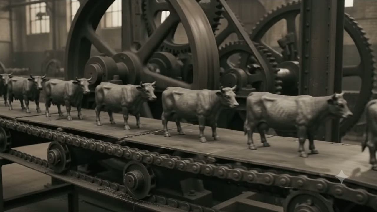 sacred cow, now mass-produced (a golden calf on every conveyor)